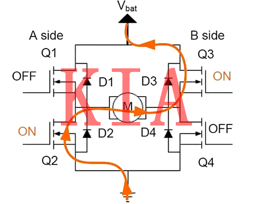 H橋，感性負(fù)載