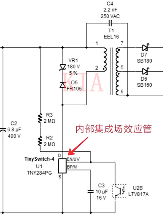 開(kāi)關(guān)電源中場(chǎng)效應(yīng)管的作用圖解-KIA MOS管