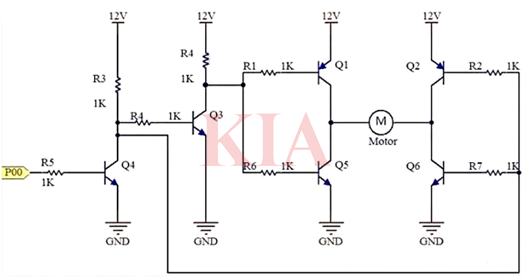 直流電機(jī)正反轉(zhuǎn)工作原理,原理圖-KIA MOS管